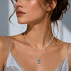 Minimalist Labradorite Orb Necklace – Sterling Silver Blue Flash Pendant