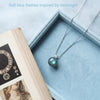 Minimalist Labradorite Orb Necklace – Sterling Silver Blue Flash Pendant