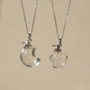 Clear Quartz Celestial Necklace – Sterling Silver Moon, Star & Witch Hat Pendant