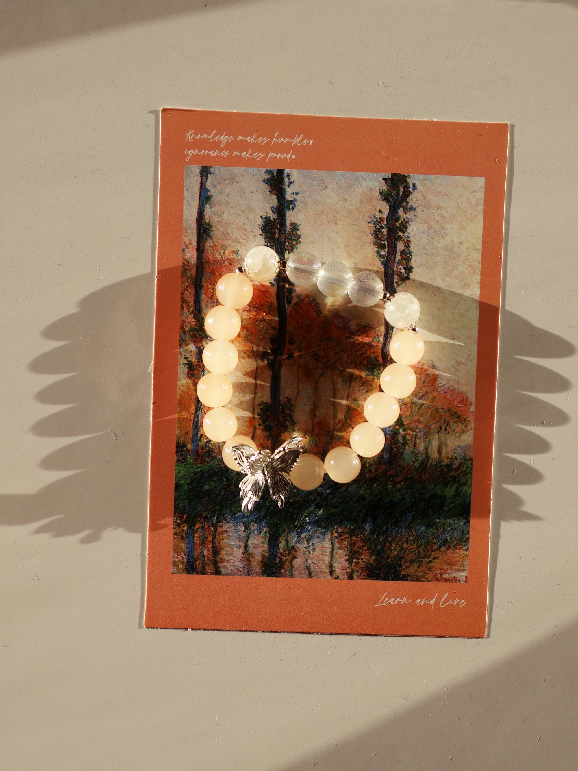 Champagne Glass Bead Bracelet – Minimalist Everyday Jewelry