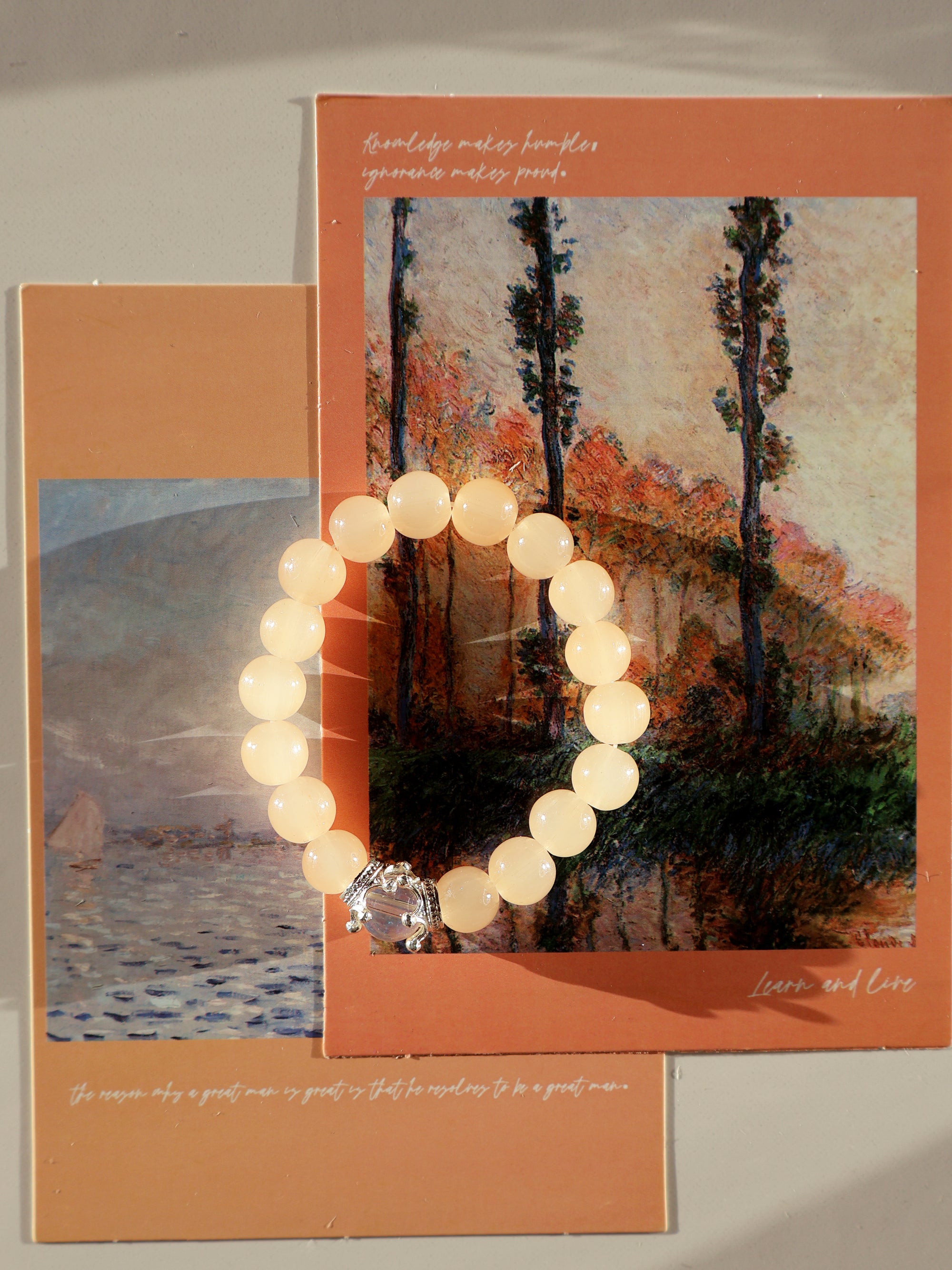 Champagne Glass Bead Bracelet – Minimalist Everyday Jewelry