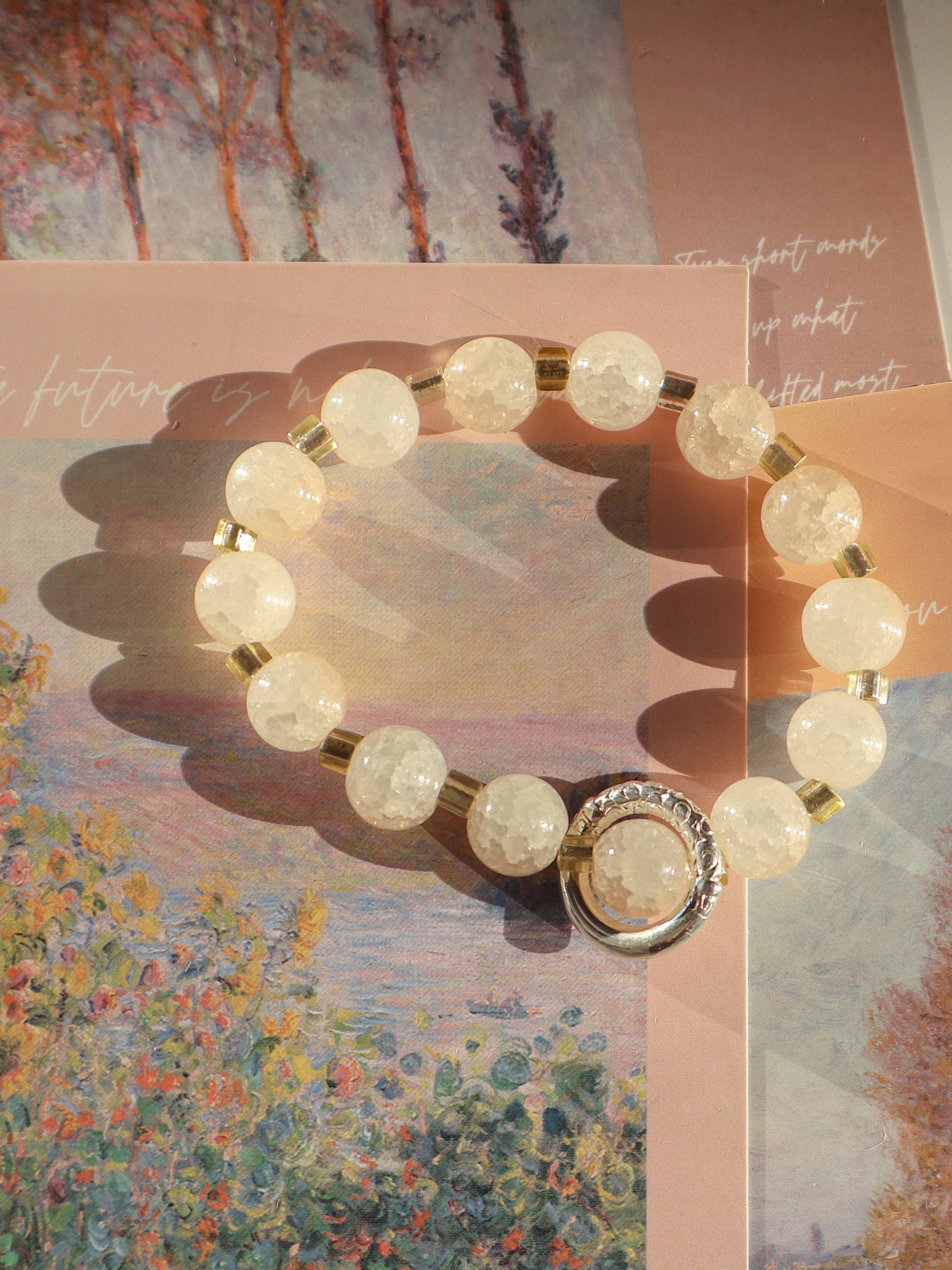 Champagne Glass Bead Bracelet – Minimalist Everyday Jewelry