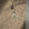 Clear Quartz Celestial Necklace – Sterling Silver Moon, Star & Witch Hat Pendant