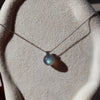 Minimalist Labradorite Orb Necklace – Sterling Silver Blue Flash Pendant