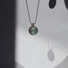 Minimalist Labradorite Orb Necklace – Sterling Silver Blue Flash Pendant