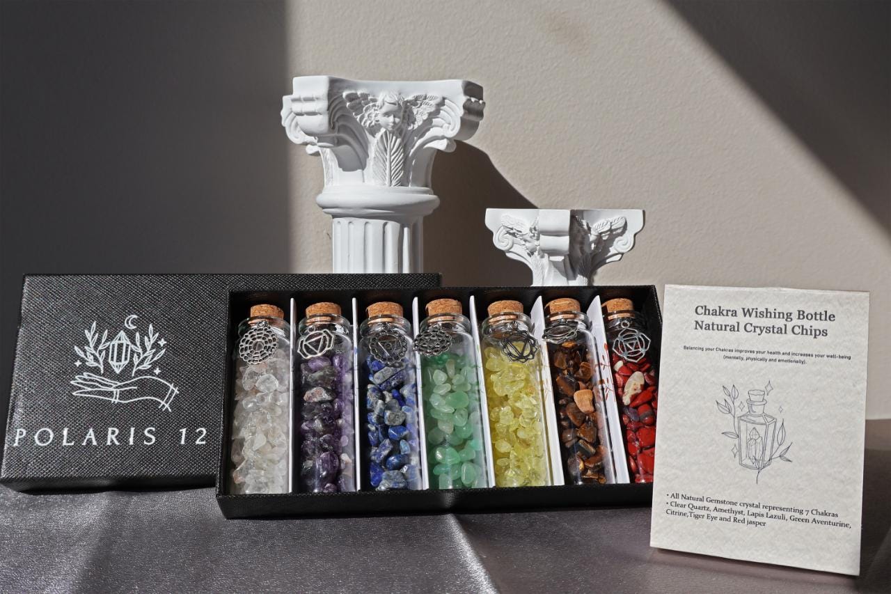 Seven Chakra Gemstone Jar – Energy Healing & Manifestation Gift Set