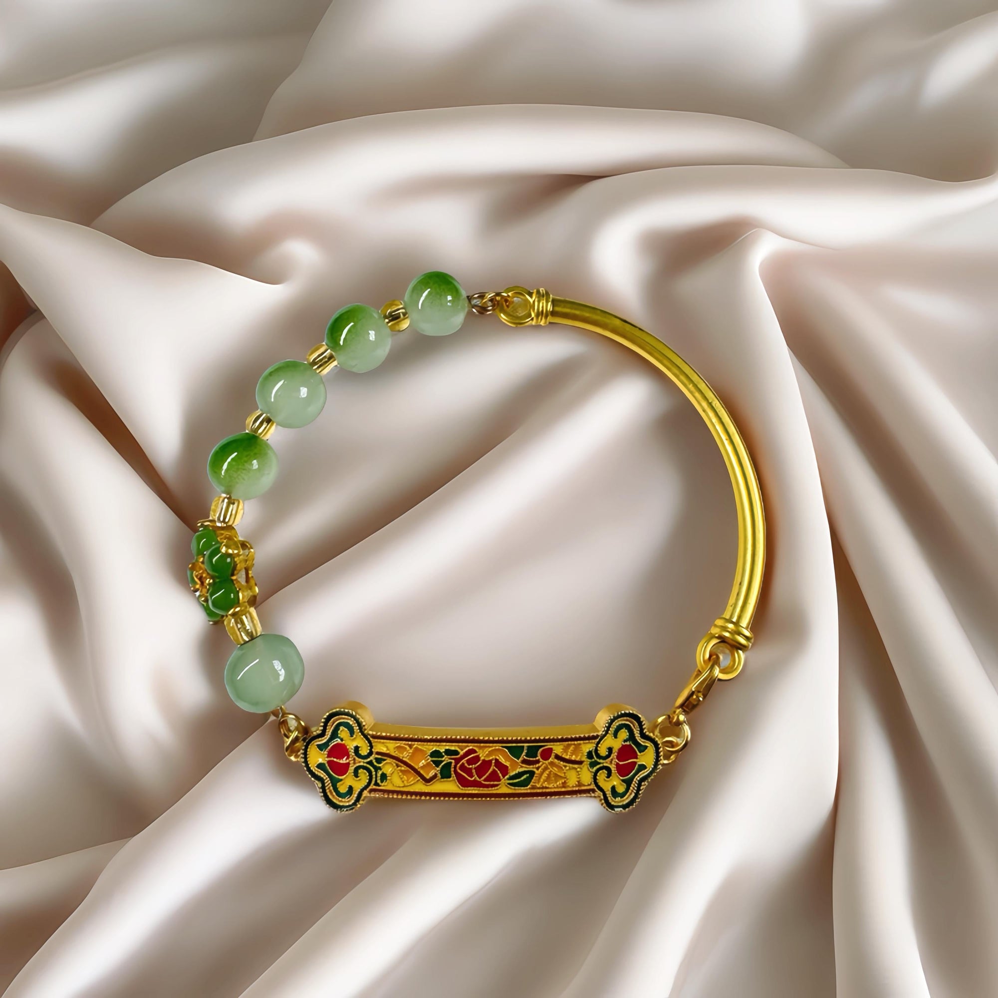 Vintage Chinese Style Gold bead Bracelet for Special Ones | Sweet Birthday Present | Protection Blessings