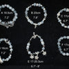 Gray butterfly bead bracelet/Handmade/multiple choice of charms/maple leaf/crown/ Unique design