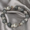 Gray butterfly bead bracelet/Handmade/multiple choice of charms/maple leaf/crown/ Unique design