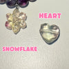 Fluorite Matching Bracelet Set, Couple and Friendship Jewelry, Choose Snowflake Heart or Bowtie Charms, Unique Crystal Gift for Loved Ones