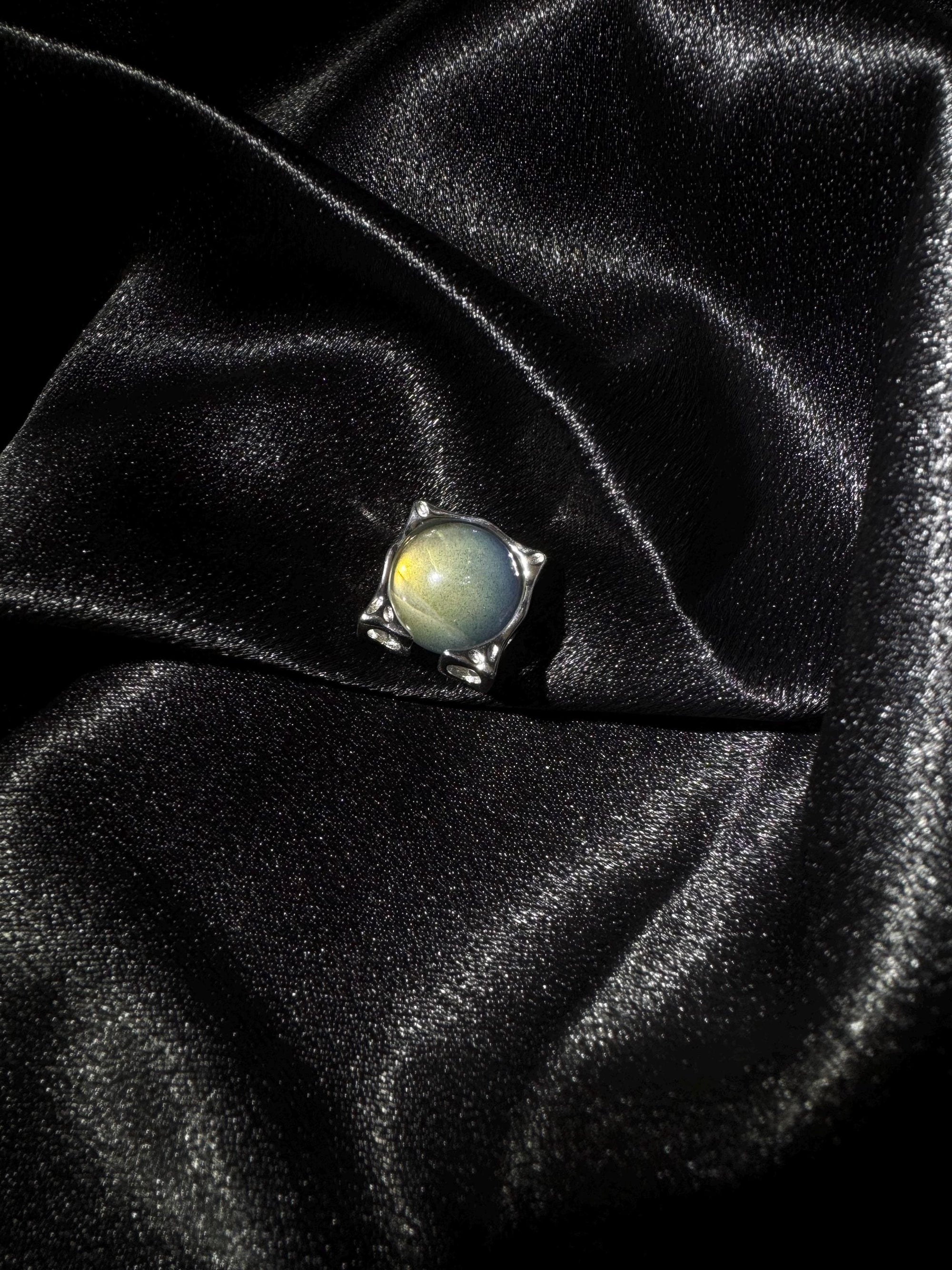 Labradorite Fidget Sterling Silver Necklace – "Cube", Calm & Focus Gift, Crystal Healing Jewelry For Anxiety Relief