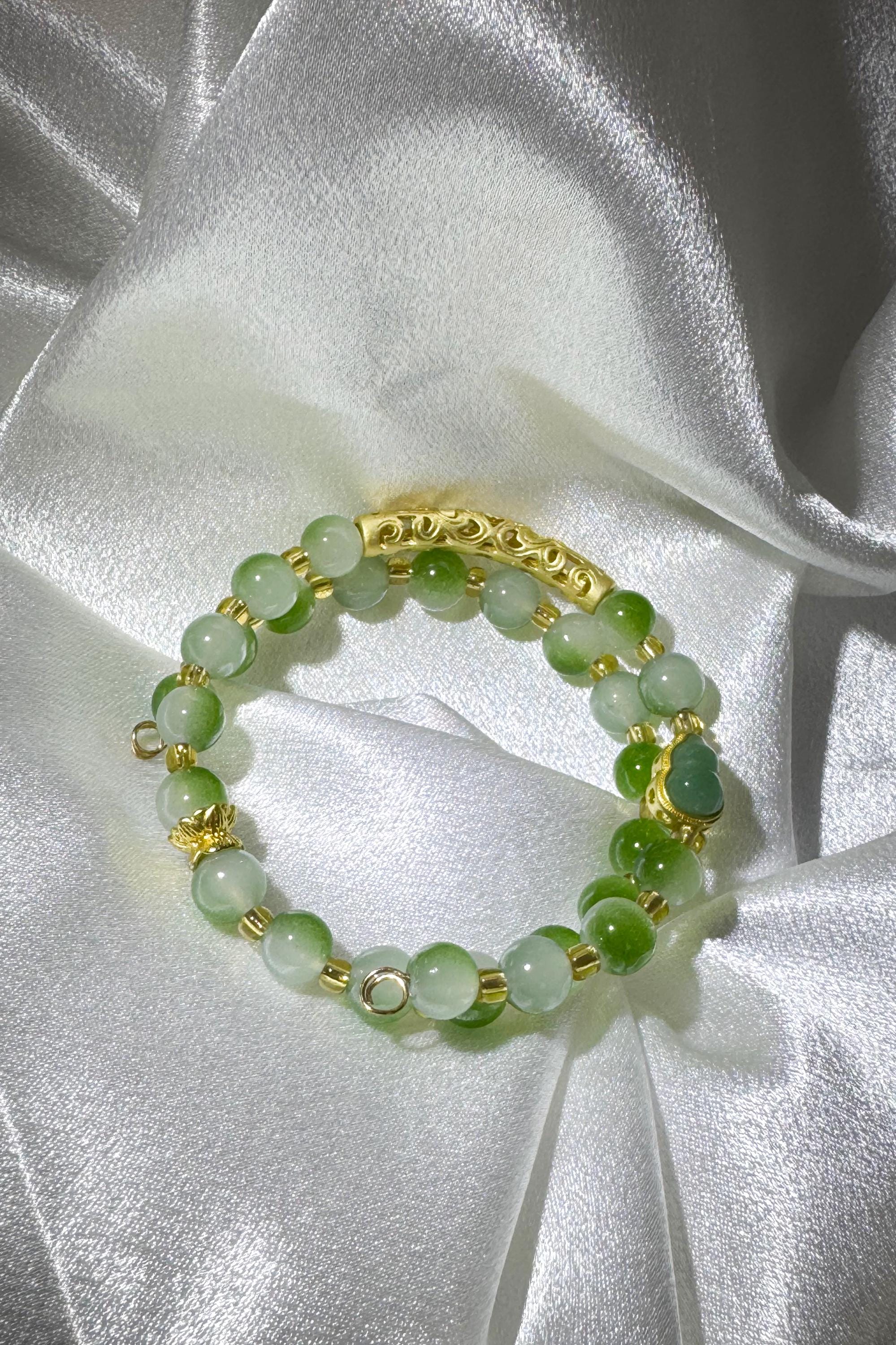 Vintage Chinese Style Gold bead Bracelet for Special Ones | Sweet Birthday Present | Protection Blessings