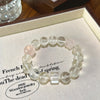 Clear + Rose Quartz Bracelet, Spiritual Healing Jewelry, Amplification + Clarity, Love Attraction, Birthstone & Astrology Gift, Unique Gift