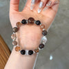 Smoky Quartz & Obsidian Bracelet – Grounding Crystal Stack for Focus & Protection