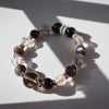 Smoky Quartz & Obsidian Bracelet – Grounding Crystal Stack for Focus & Protection