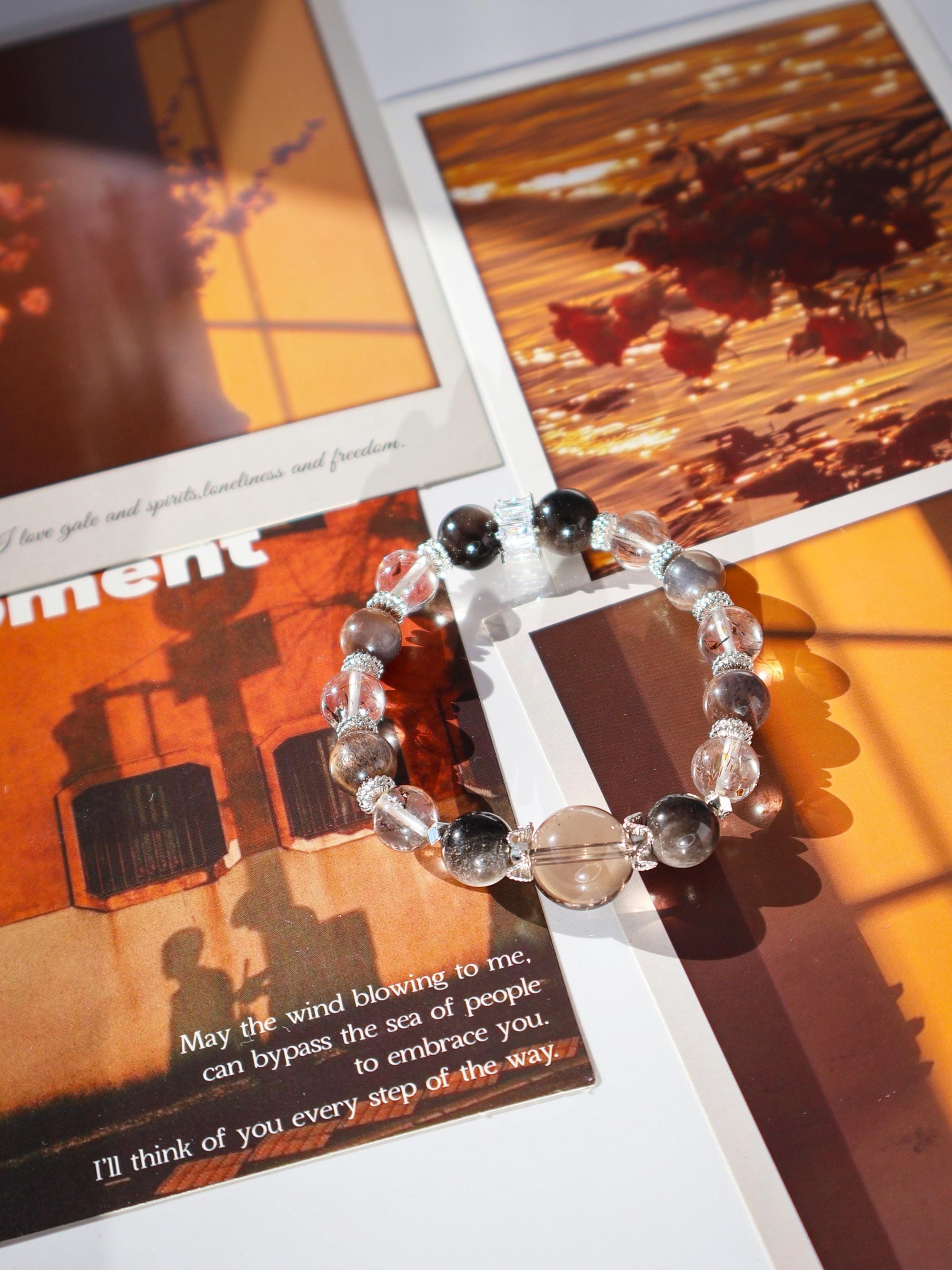 Smoky Quartz & Obsidian Bracelet – Grounding Crystal Stack for Focus & Protection