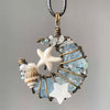 Beach Style with wire wrapped aquamarine necklace