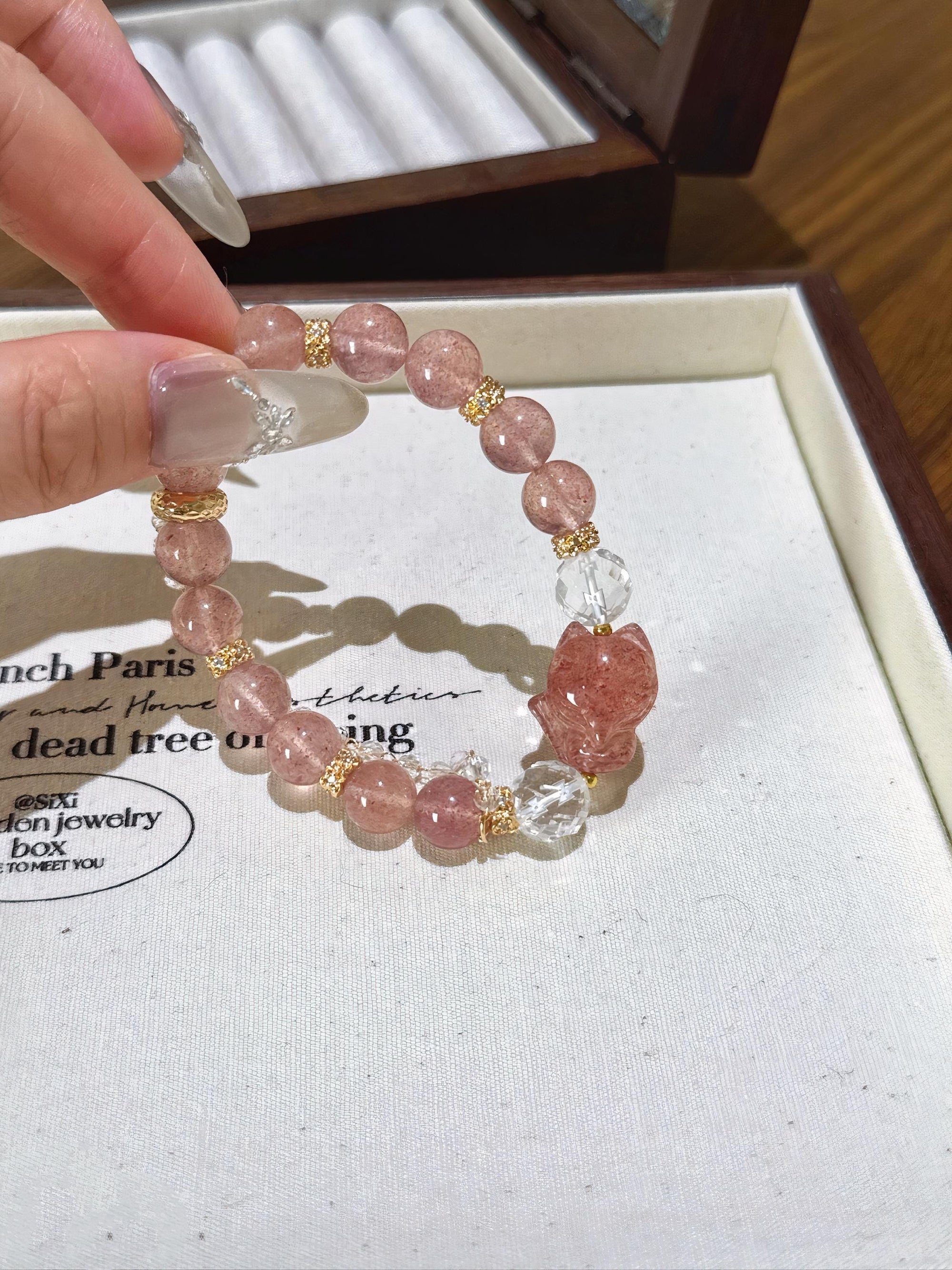 Strawberry Quartz Bracelet
Faceted Clear Quartz Bracelet
Fox Charm
