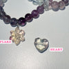 Fluorite Matching Bracelet Set, Couple and Friendship Jewelry, Choose Snowflake Heart or Bowtie Charms, Unique Crystal Gift for Loved Ones