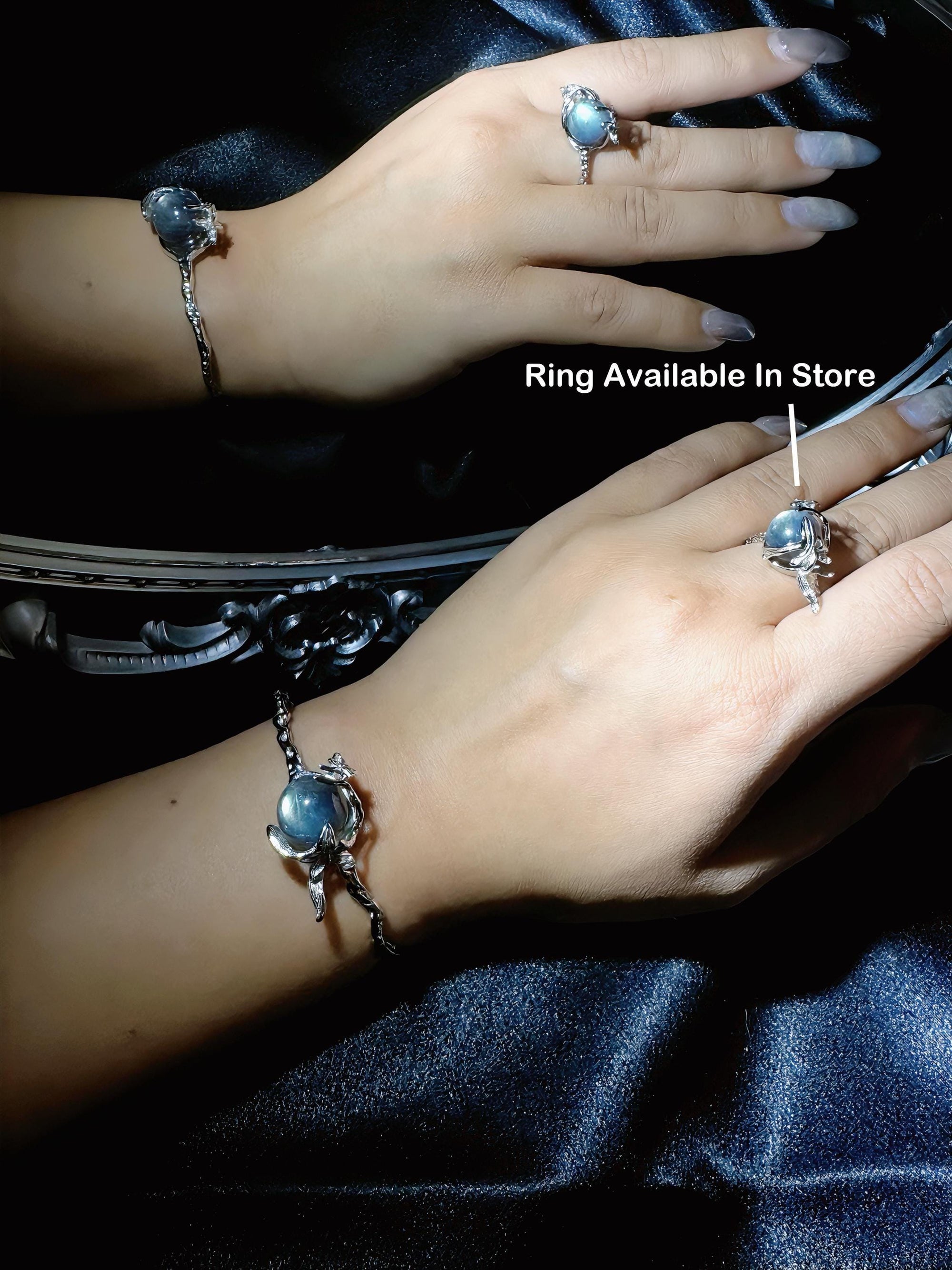 Labradorite Fidget Cuff Bracelet, Sterling Silver Crystal Bracelet, Relief Anxiety , Intuition & Grounding | Spiritual Gift for Her