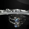 Open ended Sterling Silver Cuff Bracelet with rotating labradorite bead