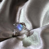 Moonstone Fidget Sterling Silver Ring – "Regal Rose", Emotional Healing Gift, Gemstone Rings for Balance & Focus