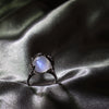 Moonstone Fidget Sterling Silver Ring – "Regal Rose", Emotional Healing Gift, Gemstone Rings for Balance & Focus