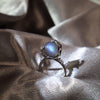 Moonstone Fidget Sterling Silver Ring – "Regal Rose", Emotional Healing Gift, Gemstone Rings for Balance & Focus
