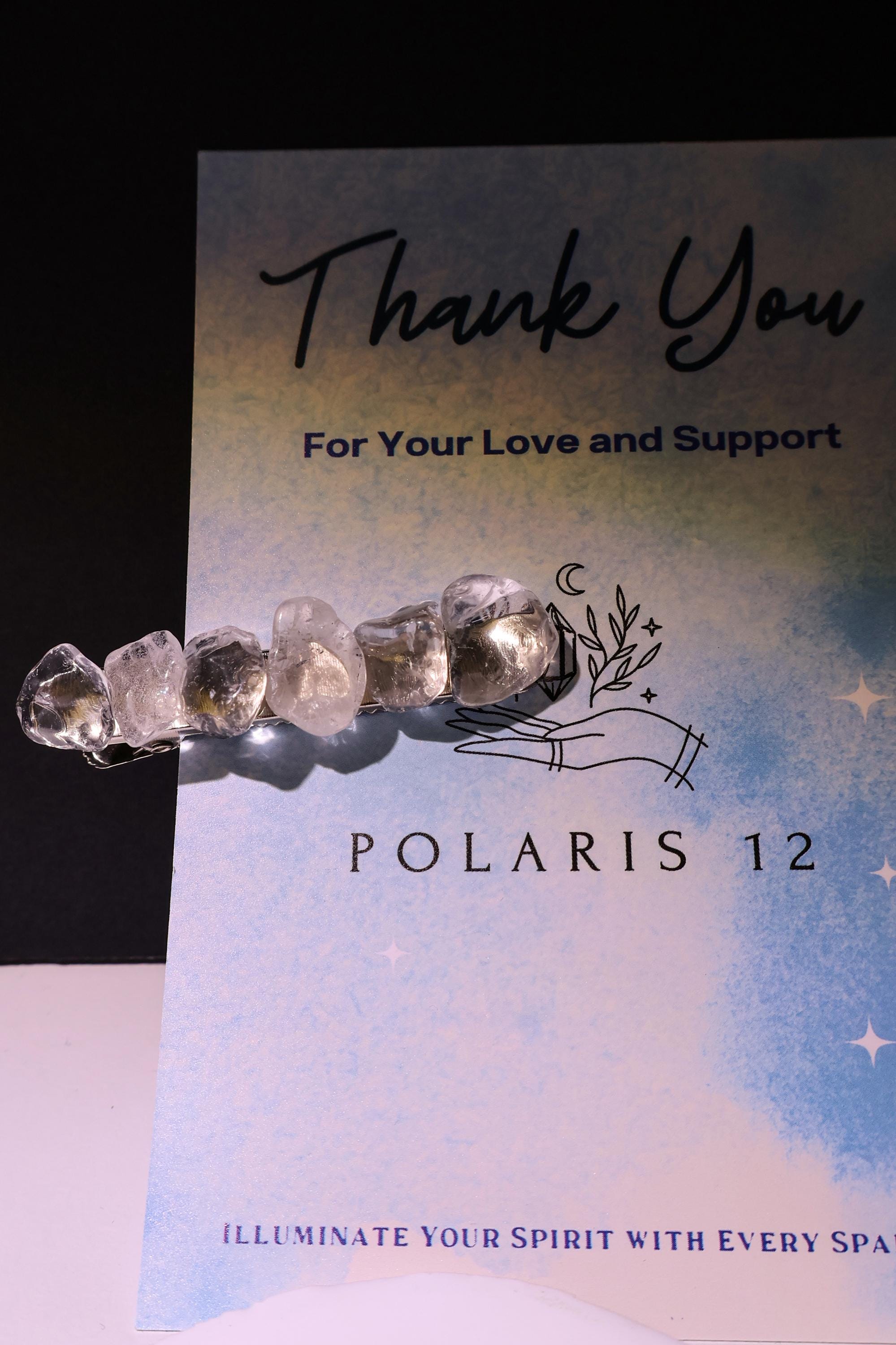 Chunky Clear Quartz Hair Clips