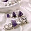 Mix Amethyst and Clear Quartz Hair Clips