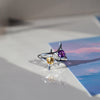 Amethyst & Citrine Star Ring – “Polaris”, Sterling Silver Y2K Jewelry, Shine Bold