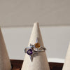 Amethyst & Citrine Star Ring – “Polaris”, Sterling Silver Y2K Jewelry, Shine Bold