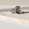 Herkimer Diamond, Black Tourmaline & Pyrite Ring – Handmade Adjustable Gemstone Statement Jewelry