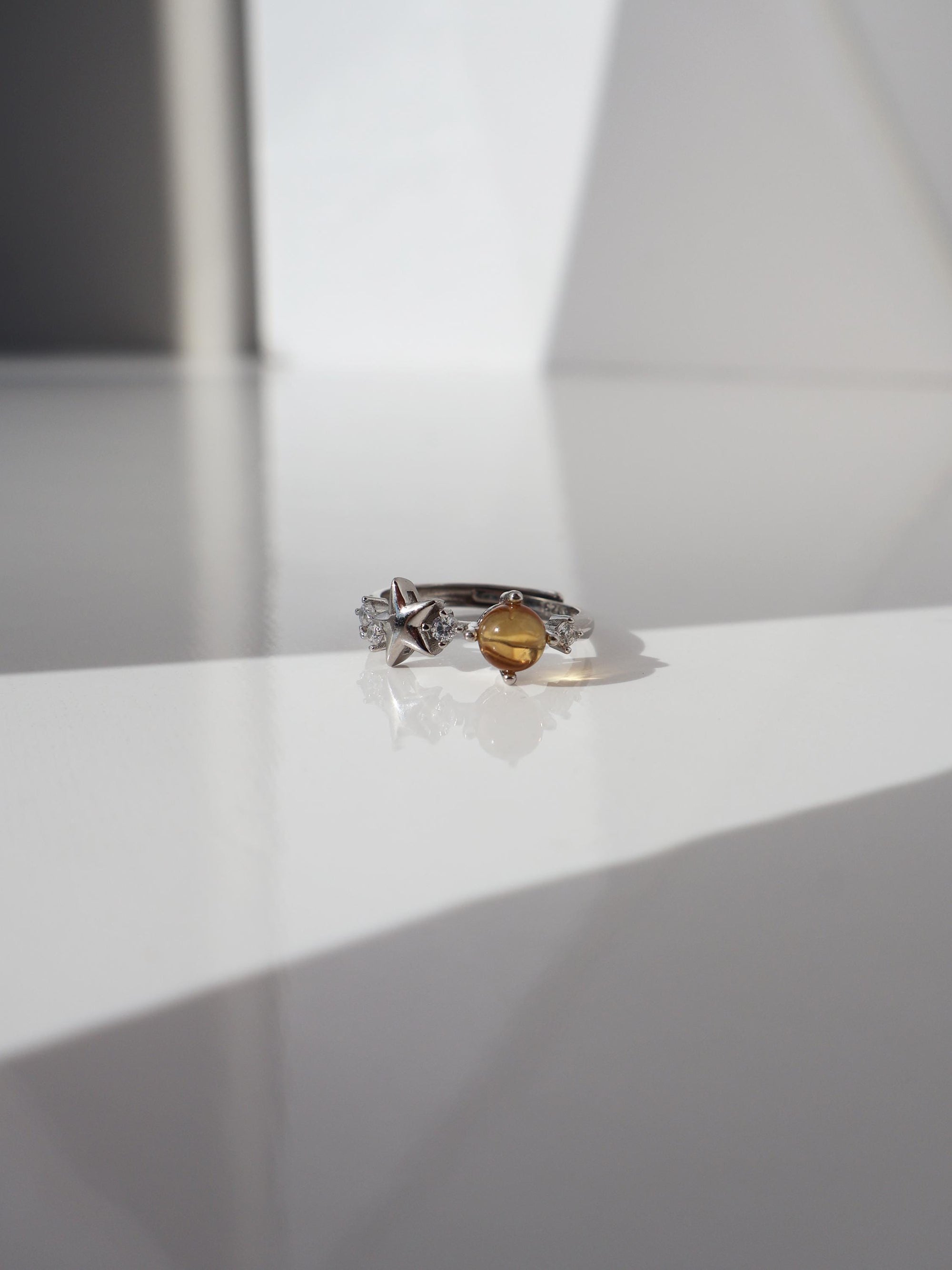 Natural Citrine with Cubic Zirconia