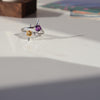 Amethyst & Citrine Star Ring – “Polaris”, Sterling Silver Y2K Jewelry, Shine Bold