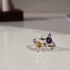 Amethyst & Citrine Star Ring – “Polaris”, Sterling Silver Y2K Jewelry, Shine Bold