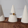Star Citrine Ring, Sterling Silver Adjustable Ring with Cubic Zirconia, Modern Minimal Jewelry, Dainty Celestial Gift for Women