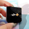 Star Citrine Ring, Sterling Silver Adjustable Ring with Cubic Zirconia, Modern Minimal Jewelry, Dainty Celestial Gift for Women