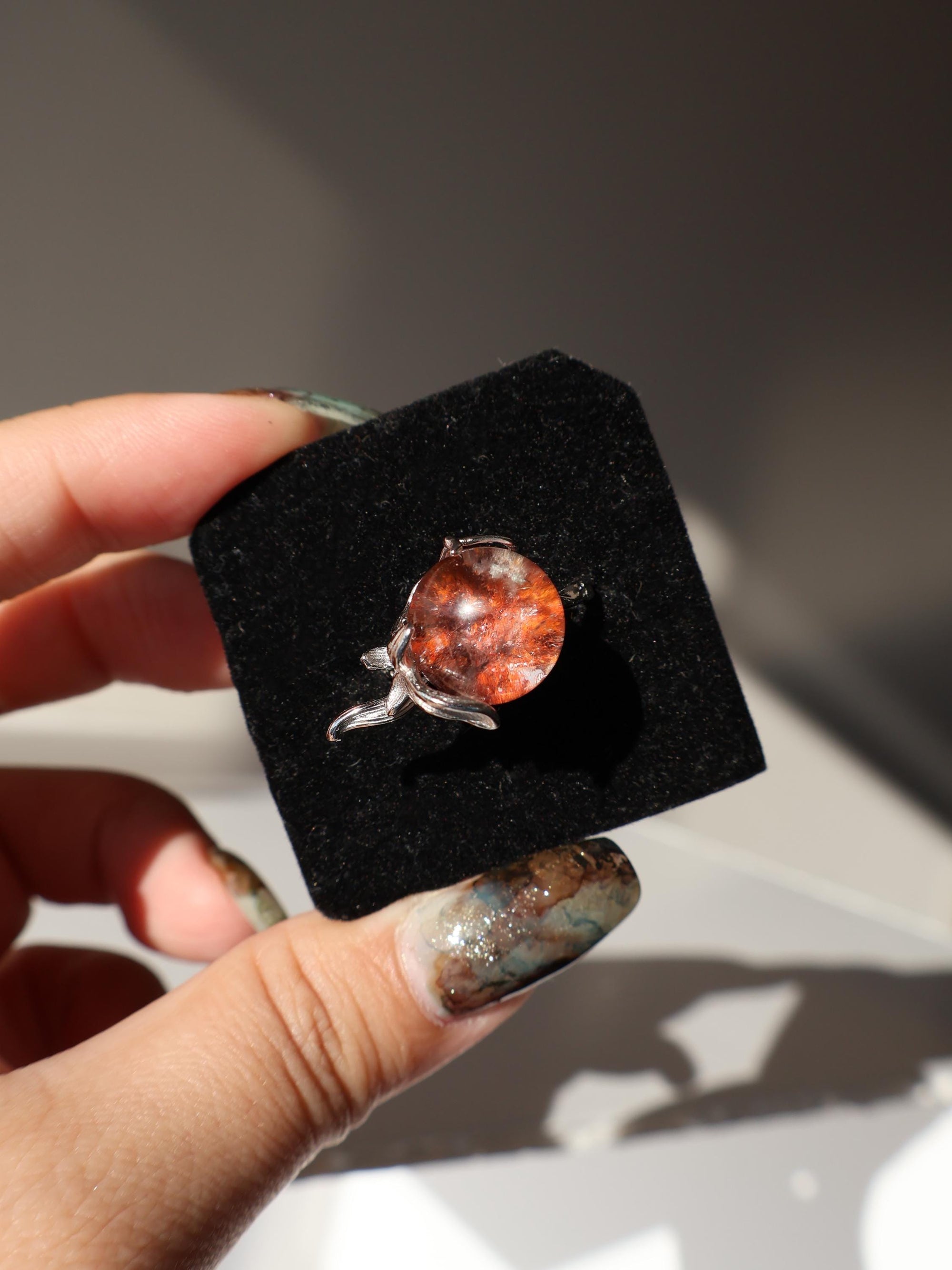 Garden Quartz Ring – Sterling Silver Phantom Quartz Statement Jewelry, Handmade Natural Gemstone Gift