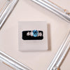 Swiss Blue Topaz Ring, Oval Cut Dainty S925 Ring, Sterling Silver Brushed Band with Star Details, December Birthstone Jewelry For Her