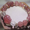 Crystal Fox Strawberry Quartz Bracelet, Love Attraction Jewelry, Relationship Boost and Emotional Healing, Spiritual Gift for Girlfriend