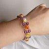 Layered Purple Pearl Bracelet | Handmade Glass Beads Jewelry | Romantic Double Strand Gift for Her