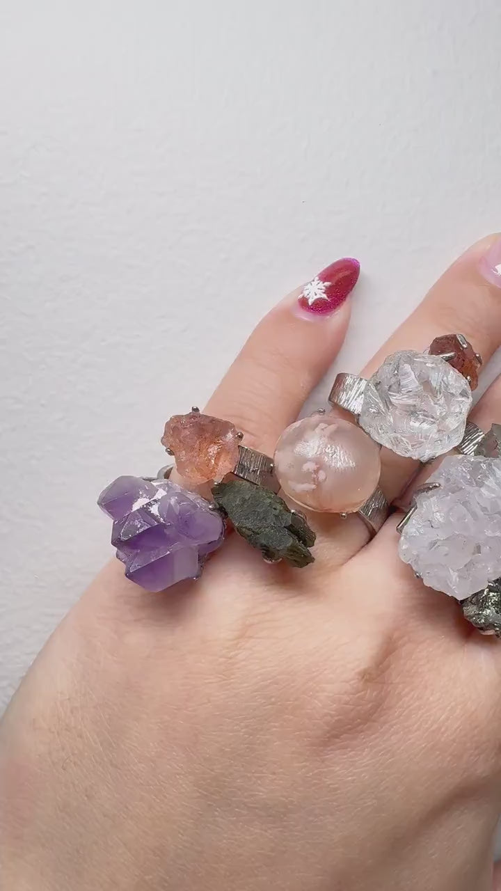 Raw Gemstone Ring | Raw Crystal Ring | Crystal Statement Ring | Chunky Crystal Ring | Adjustable Crystal Ring | Real Crystal Ring