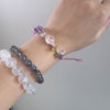 Macrame Braided Gemstone Bracelet | Raw Crystal Healing Jewelry | Floral Beaded Bracelet | Adjustable Boho Bracelet | Real Crystal Gift